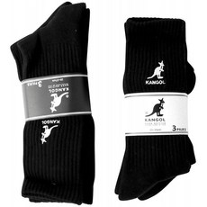 KANGOL 캔 골 로고 3P 양말 크루 양말 3 켤레 세트 양말 양말 남성 여성 3P 팩 <블랙 3 켤레 세트 여성>