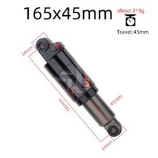 자전거리어샥 쇼바 Meroca 산악 공기 충격 흡수 장치 125mm150mm165mm190mm200mm 스쿠터 합금 mtb 접이식 후면 충격 사이클링 부품, 165mm