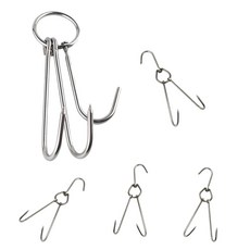 ZCD 5pcs 스테인리스 고기 걸이 / Utensil 팬 숟가락 걸이 소시지 0.45x28cm 거는, 은
