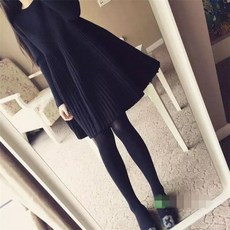 코스토프 귀여운 디자인 A라인 플레어 니트 미니 원피스