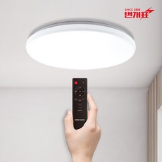 번개표 LED 리모컨 원형 방등 50W 취침모드 밝기조절 색변환 타이머 설정, 주광색