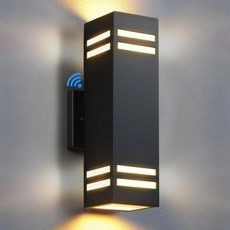 SHIMR 황혼에서 새벽까지 현관 조명 매트 블랙 스퀘어 야외 벽 스콘 방수 전구에는 집 차고를 위한 알루미늄 현대식 조명이 포함되어 있습니다 12