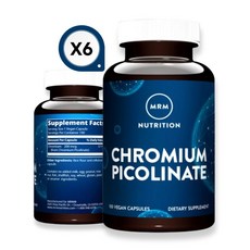 MRM 뉴트리션 6개 크로뮴 피콜리네이트 200mcg 100 베지 캡슐 크롬, 100정
