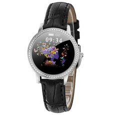 스마트 워치 밴드 Reloj inteligente con diamantes para, 블랙-실버, 소매 상자 포함