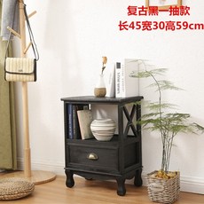 검정색 오동나무 틈새 수납장 좁은협탁 미니 침대옆 가구 1단2단3단 서랍장, 앤티크 블랙 한 꺼풀