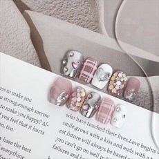 로딩 숏 네일팁 붙이는 네일팁 15타입x10p, M, 1개, 02타입(10p)