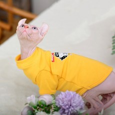 원칼라 예쁘고 귀여운 고양이 냥이 가을 겨울 옷, 1개, 노랑