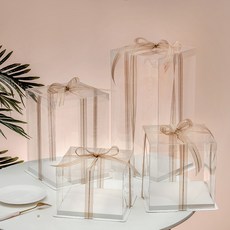 포장상자 케이크상자 1P 화이트 사각박스 디저트 꽃 선물박스 머핀 (17X17X12), 투명박스, 1개