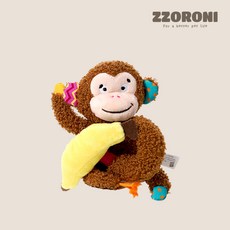 [기그위] 바나나 원숭이 반려견 애착인형 바스락 삑삑이 강아지 분리불안 무독성 장난감