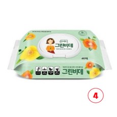 한예지 그린비데 물티슈 캡형, 46매입, 4개