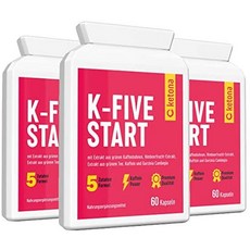 Ketona 다이어트보조제 덴마크 단기간 속편한다이어트Ketona K Five Start 팻 버너 캡슐 녹차 및 카페인 추출물 60 개 팻 버너 정제 팩 비건 케토 다이어트 식욕 억제-48327, 02.3 팩 (3x60 캡슐), 단일옵션