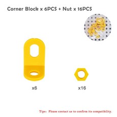 장난감 DIY 크리에이티브 퍼즐 드릴 나사 분해 액세서리 게임 모자이크 교육용, [05] Corner Block And Nut, 1개
