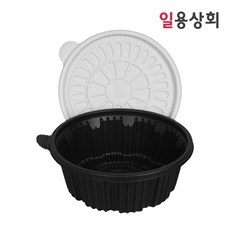 [ILYONG] 친환경 탕용기 JH 220파이 소 1800ml 200세트 PP 검정, 200개, 단품