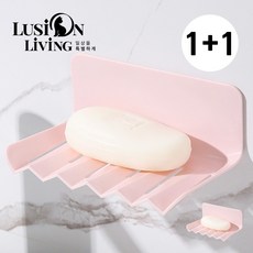[1+1] 루시온 물빠짐 비누받침 무타공 ZIGZAG 파스텔 lusi2021-DZ000, 1개, ZIGZAG 파스텔 비누받침[핑크+핑크]