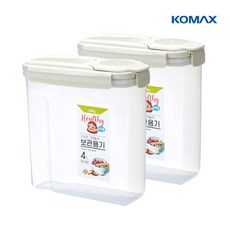 코멕스 플라스틱 그래놀라용기 4L X 2개 시리얼통 쌀통 잡곡통 밀폐용기