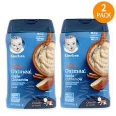 Gerber Gerber 거버 사과 시나몬 오트밀 시리얼 227g 2팩, 라이스 그레인