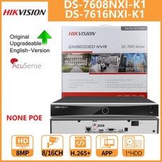 Hikvision 안면 감지 네트워크 비디오 녹음기 4K NVR 8-CH DS-7608NXI-K1 POE 1U SATA AcuSense, 01 CHINA_01 아무도_01 16CH - ds-7608nxi