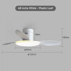초박형 LED 램프 천장 선풍기 북유럽 미니멀리스트 팬 조명 침실 거실 패션, [01] white 1, [02] 220V, 2.white 1 220V