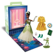 Disney Store 공식 프린세스 스토리 인형라푼젤의 라푼젤 27.9cm11인치 컬러링 북 및 추가 드레스 포함 클래식 의상을 입은 공주 인형 장난감 1389779, 티아나 - 디즈니스토어드레스