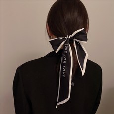 브레이브케이 파리 로맨틱 감성 레터링 쁘띠스카프 헤어타이