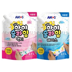 (2.1L 대용량 세트) 아모스 아이슬라임 액티 2.1L+베이스 2.1L, 2세트