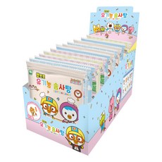 뽀로로 유기농 솜사탕 띠부띠부씰 스티커 캐 릭터 랜덤, 3박스, 96g