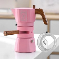 모카포트 더블 밸브 모카 포트 온도 조절 커피 에스프레소 추출 야외 양조 바리스타 120ml, 6.Pink