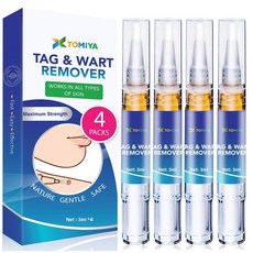 TOMIYA Skin Tag Wart Remover 토미야 티눈 피부 발바닥 사마귀 쥐젖 제거 리무버크림 파란색 3ml 4개