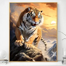 상덕 보석십자수 DIY 키트 캔버스형 액자40 x 50cm, 1개, 대호랑이 40*50cm 1개, 대호랑이 40*50cm