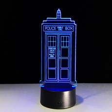 Delkien 영드 닥터후 타디스 디자인 3D LED 인테리어 조명 무드등 터치/리모콘, 터치