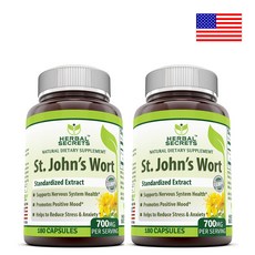 미국 Herbal Secrets St. John's wort 세인트존스워트 180캡슐 x 2통, 2개, 180정