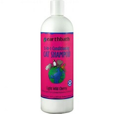 earthbath 고양이 목욕 샴푸 미용 애견 Wild Cherry 2 in 1 컨디셔닝 잔인하지 않은 컨디셔너 미국산 부드러운 용품 안전한 세척 16 온스 팩 Q1185643, 1개