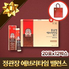 정관장 홍삼정 에브리타임 프리미엄 국내산 6년근 홍삼 농축액 친정 시댁 장인어른 장모님 시아버지 시어머님 생신 남자 여자 친구 부모님 첫인사 설 추석 명절 선물 세트, 12개, 20포