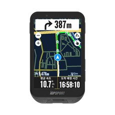 iGPSPORT 풀컬러 자전거속도계 GPS 네비게이션 iGS800, 블랙, 1개