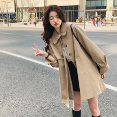 캐주얼 미디 숏 트렌치 쇼트렌 코트