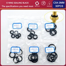 CS1MM-4MM 블랙 NBR O 링 개스킷 고무 도장 세트 수도꼭지 씰링 밸브 니트릴 고압 방수 와셔, 07 CS4.0MM