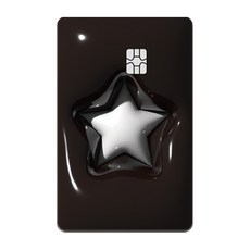 아르토르 체커 스타 디자인 카드 스킨 리무버블 스티커, NONE 칩 없음, 체커 스타 블랙