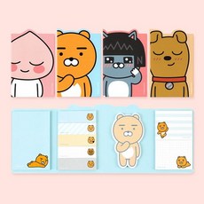 [바보사랑]카카오프렌즈 4단 점착메모지, 라이언