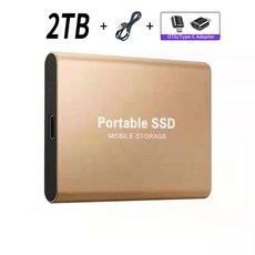 SSD 500GB 1TB 하드 드라이브 외장 타입-C 고속 usb 스토리지 휴대용 HD 디스크 노트북용, Gold 2TB