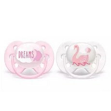 필립스아벤트 울트라소프트 0-6m 노리개젖꼭지 2p, White-Pink (Swan)