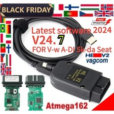 자동차 스캐너 FORVagCOM 도구 Atmega162 스캔 진단 케이블 V-w A-DI Ska-da 시트용 Hex-v2 OBD2 V24.7 VC-S 최신, 없음, 5) HEX V2 - Czech English
