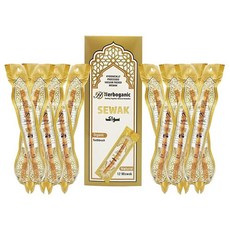 HERBOGANIC Sewak Natural Miswak Traditional Toothbruh 12팩 무향 구강 건강 위생 상쾌한 호흡 하얀 치아 화학 물질 없음 경량, 12개