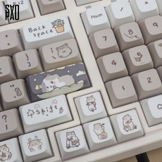 XDA 그레이 햄스터 키캡 PBT 염료승화 1.75U 키캡 (132키)