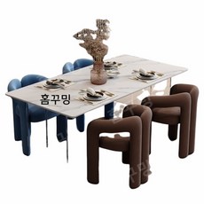 패브릭식탁의자 고급 식탁 체어 의자-블루, 패브릭식탁의자 고급 식탁 체어 의자-베이지