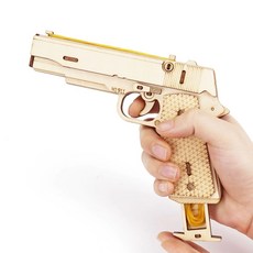 DIY 나무 고무줄총 M1911 콜트 권총 과녁맞추기 교구 .