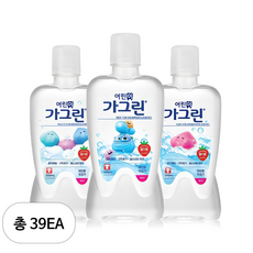 가그린 어린이용 구강세정제 딸기향 랜덤발송, 39개, 380ml