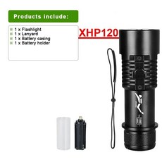 XHP160 LED 고출력 다이빙 토치 IPX8 전문 다이빙 손전등 수중 랜턴 스쿠버 다이빙 방수 램프 10000LM, 1개