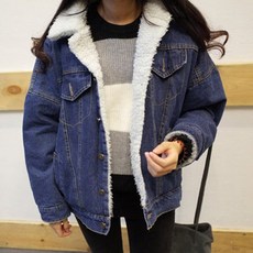 여성 기모청자켓 두꺼움 루즈핏 빅사이즈