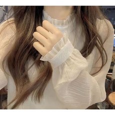 유라이크잇 화이트 레이스 셔츠 여성 블라우스