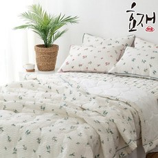 효재 난슬 마 면 여름 차렵이불 베개세트SS by효재, 레드